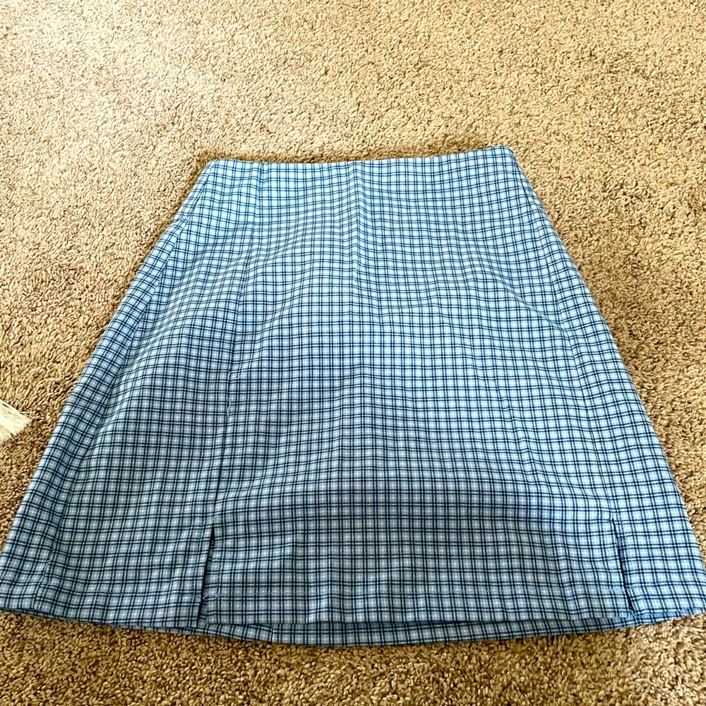 Cute blue check mini skirt!